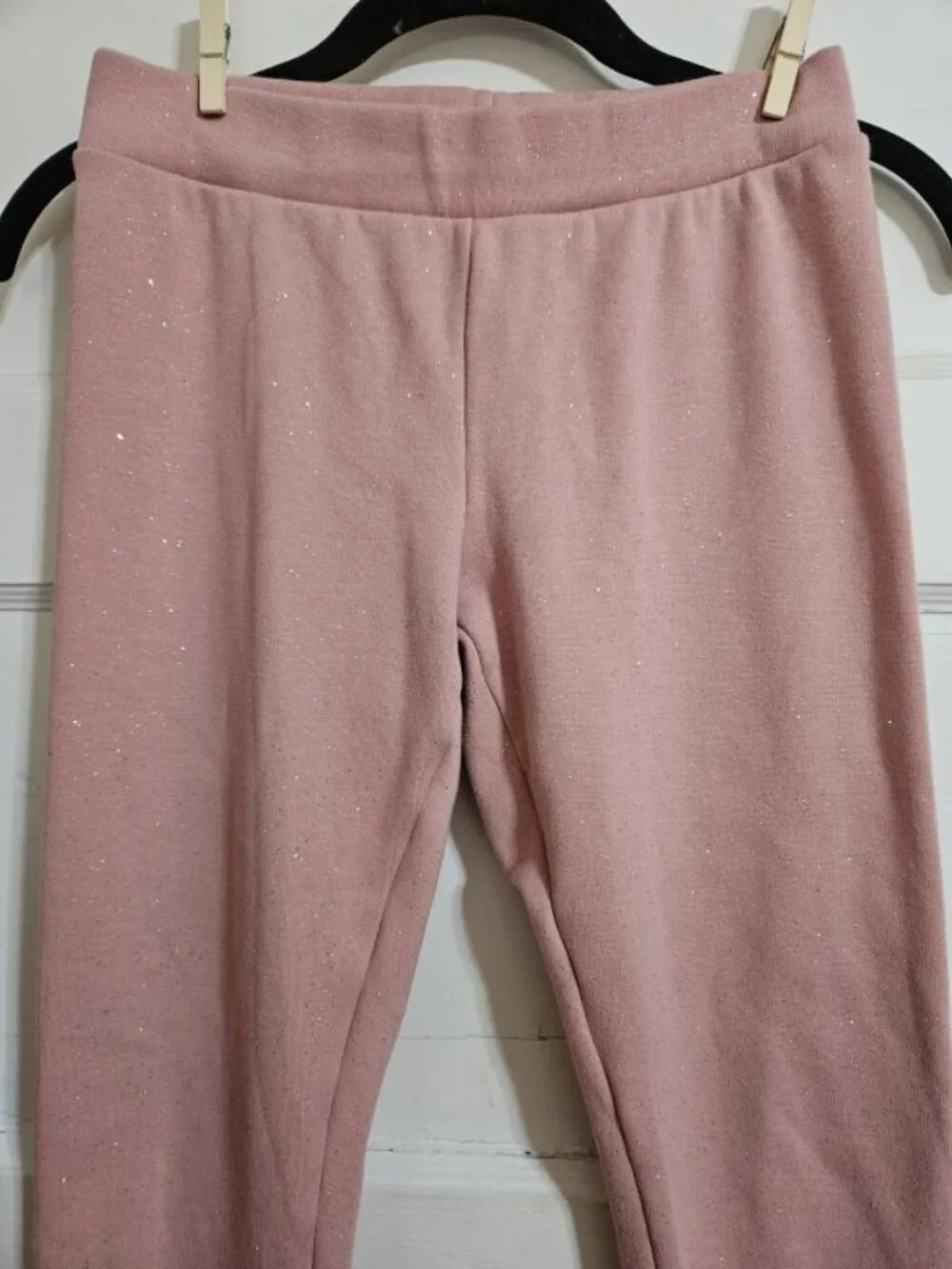 OLD NAVY Fleece Lined Sparkly Pink Leggings Pants Girls XL Size 14-16